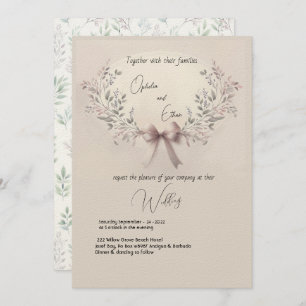 Invitation Aquarelle florale mariage de typographie moderne