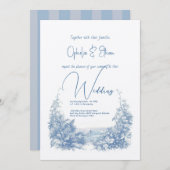 Invitation Aquarelle florale mariage de typographie moderne (Devant / Derrière)