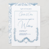 Invitation Aquarelle florale mariage de typographie moderne (Devant / Derrière)