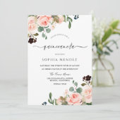 Invitation Aquarelle florale Mariage moderne Quinceanera (Debout devant)