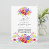 Invitation Aquarelle Florale mexicaine Fiesta Mariage virtuel (Debout devant)