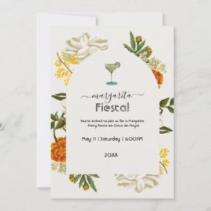 Invitation Aquarelle Florale mexicaine Margarita Fiesta