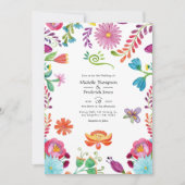 Invitation Aquarelle Florale mexicaine Mariage Fiesta (Devant)