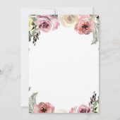 Invitation Aquarelle florale Mis Quince Quinceanera (Dos)