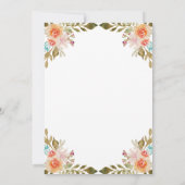 Invitation Aquarelle florale moderne (Dos)