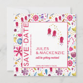 Invitation Aquarelle florale moderne Enregistrer la date Invi (Devant)