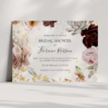 Invitation Aquarelle florale moderne Fête des mariées horizon<br><div class="desc">Cette invitation à la douche nuptiale fleurie moderne est parfaite pour votre élégant boho luxe or rose, vert sauge, rose vif douche nuptiale. Le design se compose d'un cadre en feuille d'or ou d'un bouquet avec une tourbe rustique de printemps de pêche rouge, une fleur succulente à l'aquarelle géante classique,...</div>