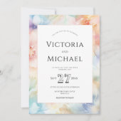 Invitation Aquarelle florale moderne Modèle Mariage Abstrait (Devant)