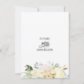 Invitation Aquarelle Florale Monnaie d'Ivoire Fête des mariée (Dos)