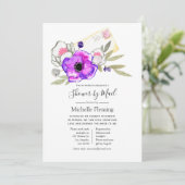 Invitation Aquarelle Florale ou Baby shower par courrier (Debout devant)