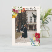 Invitation Aquarelle florale parties scintillant or graduatio (Debout devant)