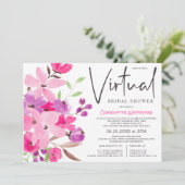 Invitation Aquarelle florale pastel douche de nage virtuelle (Debout devant)