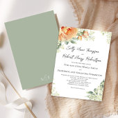 Invitation Aquarelle Florale Pêche Élégante Mariage
