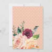 Invitation Aquarelle Florale Pêche Orange Fête des mariées Ro (Dos)