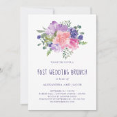 Invitation Aquarelle florale peinte à la main Brunch Mariage (Devant)