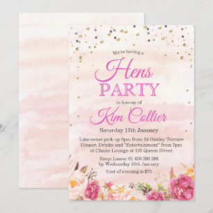 Invitation aquarelle florale pour enterrement de v