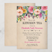 Invitation aquarelle florale pour la Kitchen Tea (Devant / Derrière)