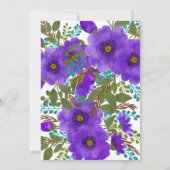 Invitation Aquarelle florale pourpre | MARIAGE (Dos)