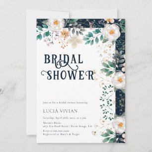 Invitation Aquarelle Florale Profond Dans La Fête des mariées