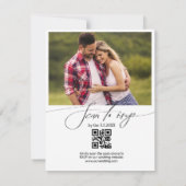 Invitation aquarelle florale qr code rsvp photo mariage (Dos)