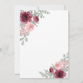 Invitation Aquarelle florale Quinceanera 15e anniversaire (Dos)