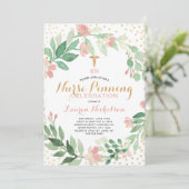 Invitation Aquarelle florale RN Pinning graduation (Debout devant)