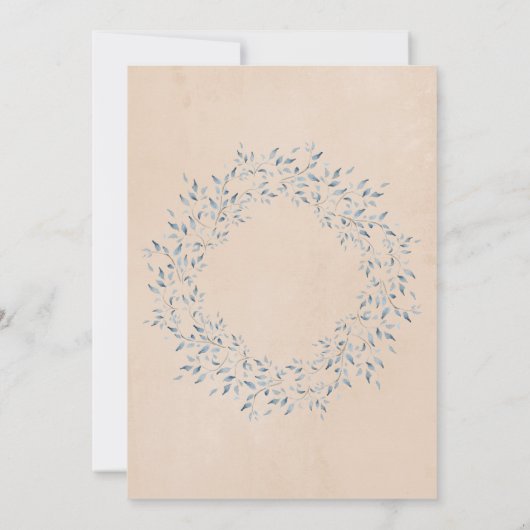 Invitation Aquarelle florale romantique Mariage de script ble (Dos)