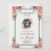 Invitation Aquarelle florale rose (Devant)