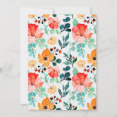 Invitation Aquarelle florale rose (Dos)