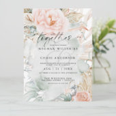 Invitation Aquarelle florale Rose de corail rustique (Debout devant)