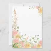 Invitation Aquarelle Florale Rose Élégant Chic Script (Dos)