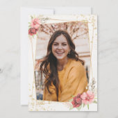 Invitation Aquarelle florale rose moderne Diplôme photo (Dos)