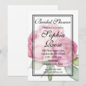 Invitation Aquarelle florale rose pis rose roses roses (Devant / Derrière)