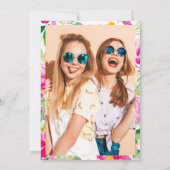 Invitation Aquarelle florale rose vif or chic Sweet 16 (Dos)