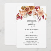 Invitation aquarelle florale rustique de mariage (Devant / Derrière)