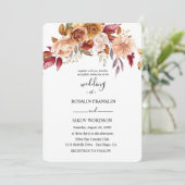 Invitation aquarelle florale rustique de mariage (Debout devant)