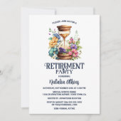 Invitation Aquarelle Florale Rustique Hourglass Retraite (Devant)