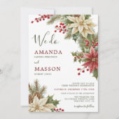 Invitation Aquarelle florale rustique Mariage botanique de ne (Devant)