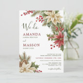 Invitation Aquarelle florale rustique Mariage botanique de ne (Debout devant)