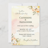 Invitation Aquarelle florale rustique Mariage chic (Devant)