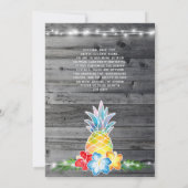 Invitation Aquarelle florale rustique Tropical Hawaiian Luau (Dos)