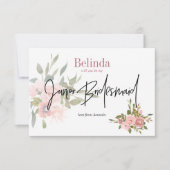 Invitation Aquarelle Florale Serez-Vous Ma Jeune Servante D'A (Devant)