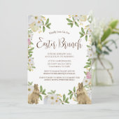 Invitation Aquarelle florale simple chasse aux oeufs de brunc (Debout devant)