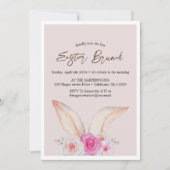 Invitation Aquarelle florale simple chasse aux oeufs de brunc (Devant)