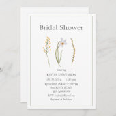 Invitation Aquarelle florale Simple douche nuptiale Invitatio (Devant / Derrière)