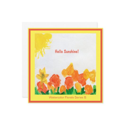 Invitation Aquarelle florale solaire (Devant/Arrière en situation)