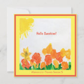 Invitation Aquarelle florale solaire (Devant)