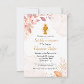 Invitation Aquarelle florale splash première communion sainte (Devant)