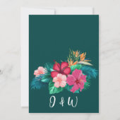 Invitation Aquarelle florale tendance Mariage vert tropical (Dos)