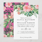 Invitation Aquarelle florale tendance Mariage vert tropical (Devant / Derrière)